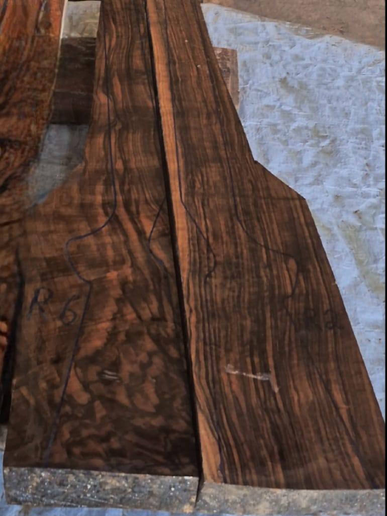 Exhibition Grade Sister Rifle Blanks (Dark Safari Marble)